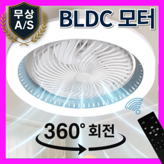 피카에어 천장 선풍기 겸 LED 조명 천장용 거실 실링팬 360도 헤드회전 무선 리모콘 BLDC 모터 조명 3색 변경 풍속 6단계 조절, 스틸 블루