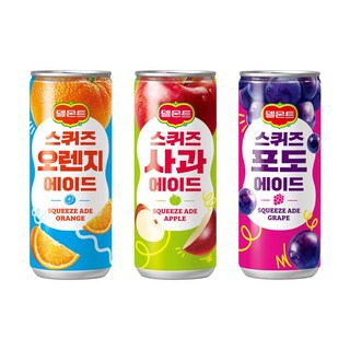 [메리박스] 델몬트 스퀴즈 에이드 30캔 (오렌지10+포도10+사과10), 1세트, 240ml