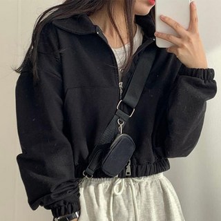 크롭 집업 여성 3컬러 캐주얼 자켓 봄 포켓