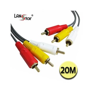 랜스타 3RCA M/M 컴포지트 케이블 20M LS-3RCA-MM, 1개