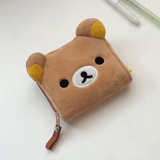 리락쿠마 반지갑 동전 카드 지갑 곰돌이 캐릭터 지퍼 월렛 상품 이미지