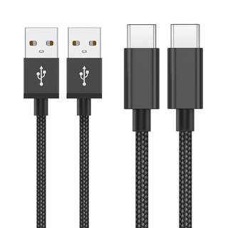 아이오네우스 usb c타입 고속충전 케이블 REc-CB-AT, 2개, 블랙, 1.5m
