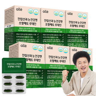 쏘팔매토 쏘팔메토 옥타코사놀 루테인 1000 전립선 건강 눈 건강 지구력 남성 영양제 알레, 30회분, 6박스