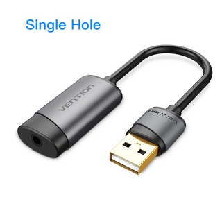 Vention USB 외부 사운드 카드 3.5mm 어댑터 사용 모습
