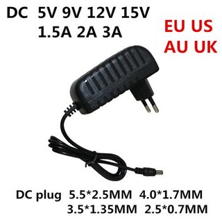 DC 5V 6V 9V 12V 15V 1.5A 2A 3A 범용 전원 어댑터 AC 100-240V 변환기 충전기 공급 장치 EU 미국 AU 영국 플러그, DC Plug 5.5-2.5MM_미국 | 15V 2A