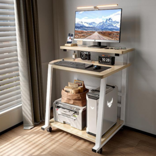 (C.T.Rabbit)컴퓨터책상 게이밍 책상 조립식 1인용K형 800, 화이트오크