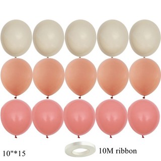 15 20PCS 10inch 빈티지 풍선 세트 결혼 기념일 장식 생일 DIY 파티 용품에 레트로 핑크 복숭아, 15pcs DOM