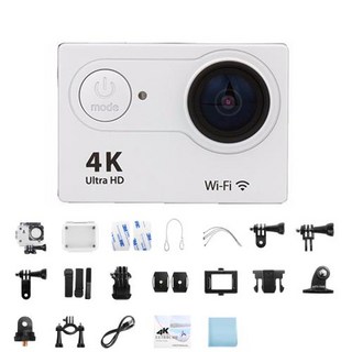 울트라 HD 4K 액션 카메라 1080P30FPS 2.0 인치 화면 WiFi 원격 제어 미니 카메라 방수 DV 헬멧 이동 스포츠 카메라 프로, Silvery, No Card