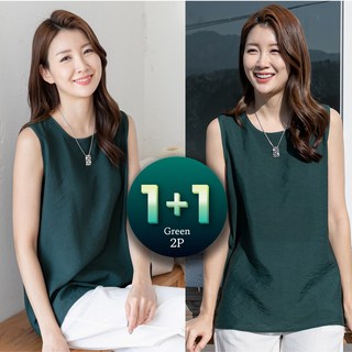 물론 여성 찰랑찰랑 인견 나시 블라우스 1+1 (2매) 엄마옷 빅사이즈