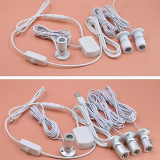 미니 LED 스팟 통 1W 5V USB 디밍이 가능한 스포트라이트 모델 와인 캐비닛 소형 카운터 손으로 실행하는, 02 cool white, 09 8pcs each set, 01 silver shell