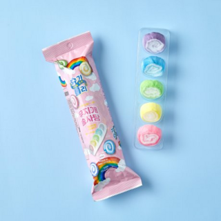마카롱 닮은 슈가롤리 무지개 솜사탕 12g, 2개