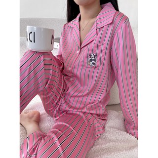 [파자마파리]땡땡이 실크잠옷세트