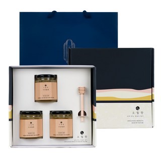 오월향 꿀 선물세트 설 추석 명절선물 160g*3개입 (기프트백/엽서 포함), [실속1] 벌꿀+벌꿀+벌꿀, 1세트, 패키지 웨딩답례품