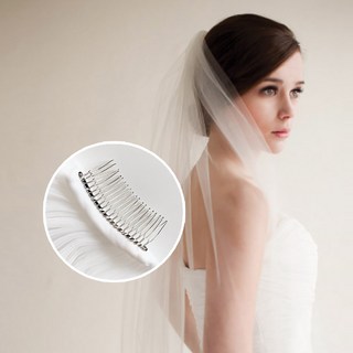 엘블랑꼬 셀프 웨딩 소품 두겹 베일 면사포 메탈 빗핀베일 상품 이미지