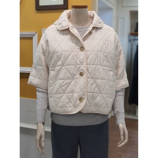 BCBG 지 반팔 후드 퀼팅 점퍼 B4D9G905