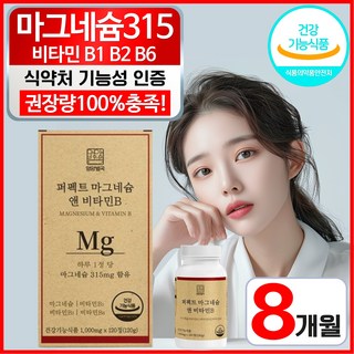 고함량 마그네슘 비타민B 영양제 근육 이완 기능 활력 신경 유지 도움 영양별, 2개, 120정