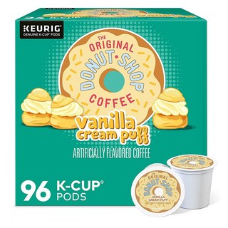 오리지널 도넛 샵 큐리그 캡슐 커피 24개입 4팩 바닐라 크림퍼프 The Original Donut Shop Vanilla Cream, 4개