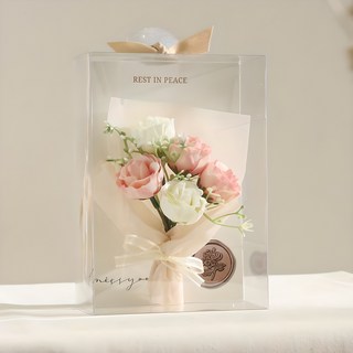 뷰티풀데코센스 조화 자나장미 납골당 성묘 미니 꽃다발