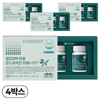 철갑상어 연골 콘드로이친 1200 MBP c6s 저분자 식약청 HACCP 메이제이, 4박스, 180정