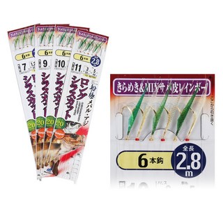 하야부사 SD724 롱시라스컷 6본 선상 볼락 열기 카드채비, 1개, 1개입