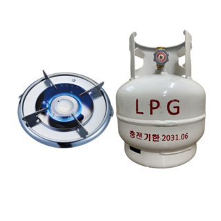 코베아 LPG 프로 해바라기 그리들 가스 버너 전용 화이트 LPG 가스통 3KG 10KG, 코베아 버너+ 화이트 가스통 3KG, 1개