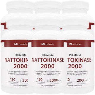 6병 [미국번개배송] 착한명품 신제품 마이라이프 내추럴스 나토키나아제 2000 FU's 120정 (24개월분), 6개