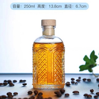 위스키 술공병 유리공병 인서트 오일 디켄터 작은 술보관 위스키병 유리병, 200ml 희영문, 1개