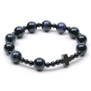 조슈아 블루블랙 호안석 남성용 10mm 1단묵주팔찌