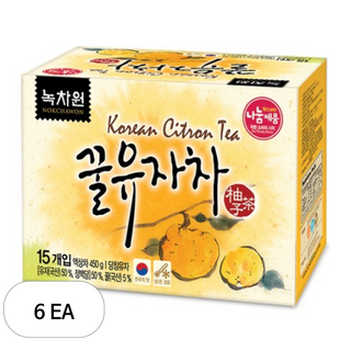 녹차원 꿀 유자차, 15개입, 6개