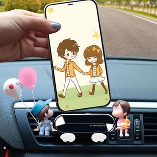 겔패드 창의적인 범용 자동차 폰 홀더 중력 버클 공기 배출구 프레임 귀여운 장식 인테리어, C