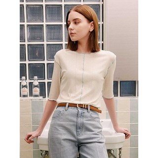 온앤온 컬러 배색 자수 티셔츠 NW2ME346