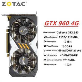 Zotac 그래픽 카드 GTX 1650 1660 1060 1050Ti 6GB 1050 Ti 3GB 4GB 1660S 슈퍼 비디오 GPU 데스크탑 PC 컴퓨터 게임 채굴, 02 Zotac 960 4G, 2.Zotac 960 4G