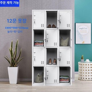철제 락커룸 철제캐비닛 관물대 수납장 옷장 개인사물함 개인, 1.33mm, 12문 더블장
