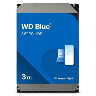 행사상품 Western Digital 8TB WD 블루 PC 내장 하드 드라이브 HDD - 5640RPM SATA 6Gb/s 256MB 캐시 3.5인치 - WD80EAAZ, New Generation, 3TB