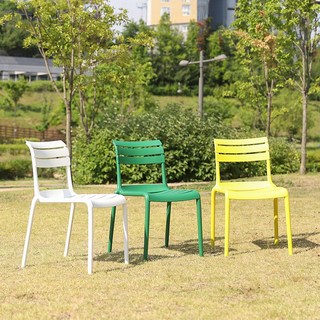 지엠퍼니처 오로라 야외용 카페 테라스 정원 플라스틱 의자, 옐로우 (ARA), 1개
