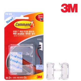 3M 두꺼운 전선 고정 투명 클립 사무실 집 정리 command 배선정리 케이블홀더, 1개