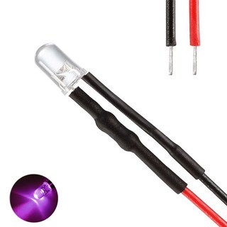 발광다이오드 LED 라운드 와이어 5V 3파이, 퍼플, 10개