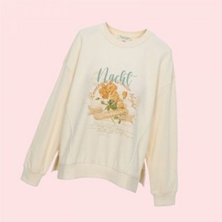 써스데이아일랜드 여성 여자 우먼스 플라워 꽃무늬 아트웍 맨투맨 스웨트셔츠 스웻셔츠 크루넥 티셔츠 상의 T246MST133W