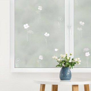 지엔홈 후면점착 방수 유리창 시트지, 미스티플로라, 100cm x 2m