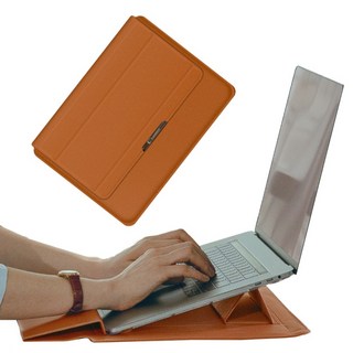 이코노미쿠스 거치대겸용 손목보호 노트북 파우치 가방 케이스, 카멜, 1개