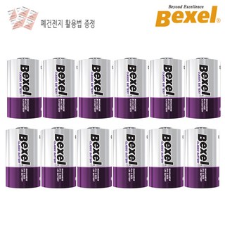 벡셀 R20 D형 건전지 전자저울 가스레인지 건전지, 1세트, D형12알 (폐건전지 활용법 증정), 12개입