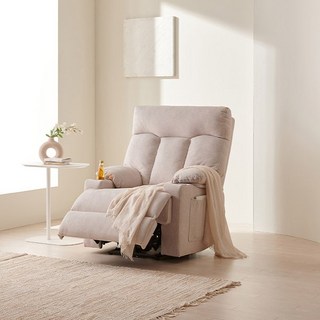 삼익가구 클로디 프리미엄 1인용 전동 원터치 리클라이너 소파, 오트밀