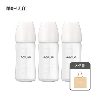 [선물하기] 실리콘 코팅 노꼭지 유리 젖병 240ml 트리플팩 (쇼핑백포함), 1개