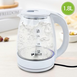 유리 전기포트 빠른 가열 내열유리 무선 전기주전자 1.8L, 유리주전자(1.8L)