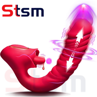 stsm 장미 딜도 진동 /신축진동/ 혀 핥성 내부자극 진동모드 클리 A스팟 G스팟 여성 여성용 성인용품, 붉은색, 1개 대표 이미지 - 커플 성인용품 추천