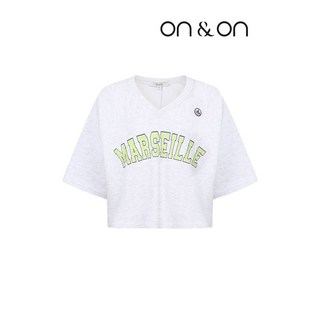 온앤온 레터링 브이넥 반팔 티셔츠 MW2ME590