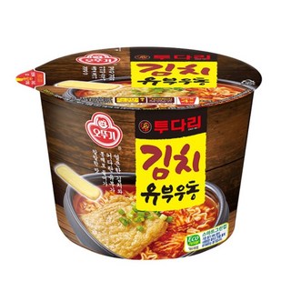 오뚜기 투다리 김치유부우동 컵라면 큰컵 100g, 24개