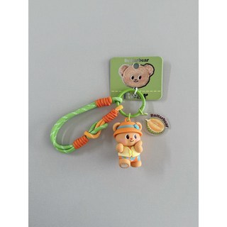 버터베어 키링 Butter bear 곰돌이 피규어 인형 로프 스트랩 키홀더 5종, 1개, 라이트그린