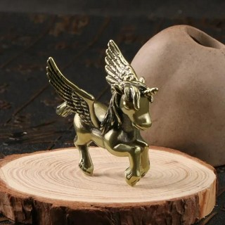 골동품 구리 유럽 신화 동물 용감한 말 발 귀여운 장식 레트로 황동 입상 홈, A. 5.6x4.6cm, 1. unicorn-50g, 1개
