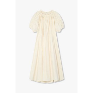 지컷 볼륨 슬리브 벨티드 원피스